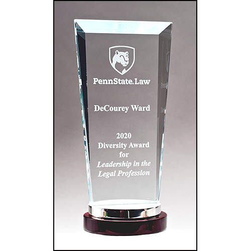 Premium Series Glass Award with Rosewood